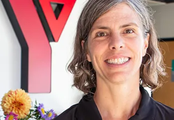 Wendy smiling at K F Y