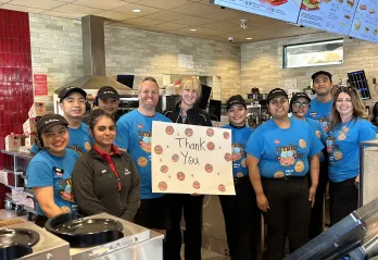 Tim Hortons employees smiling