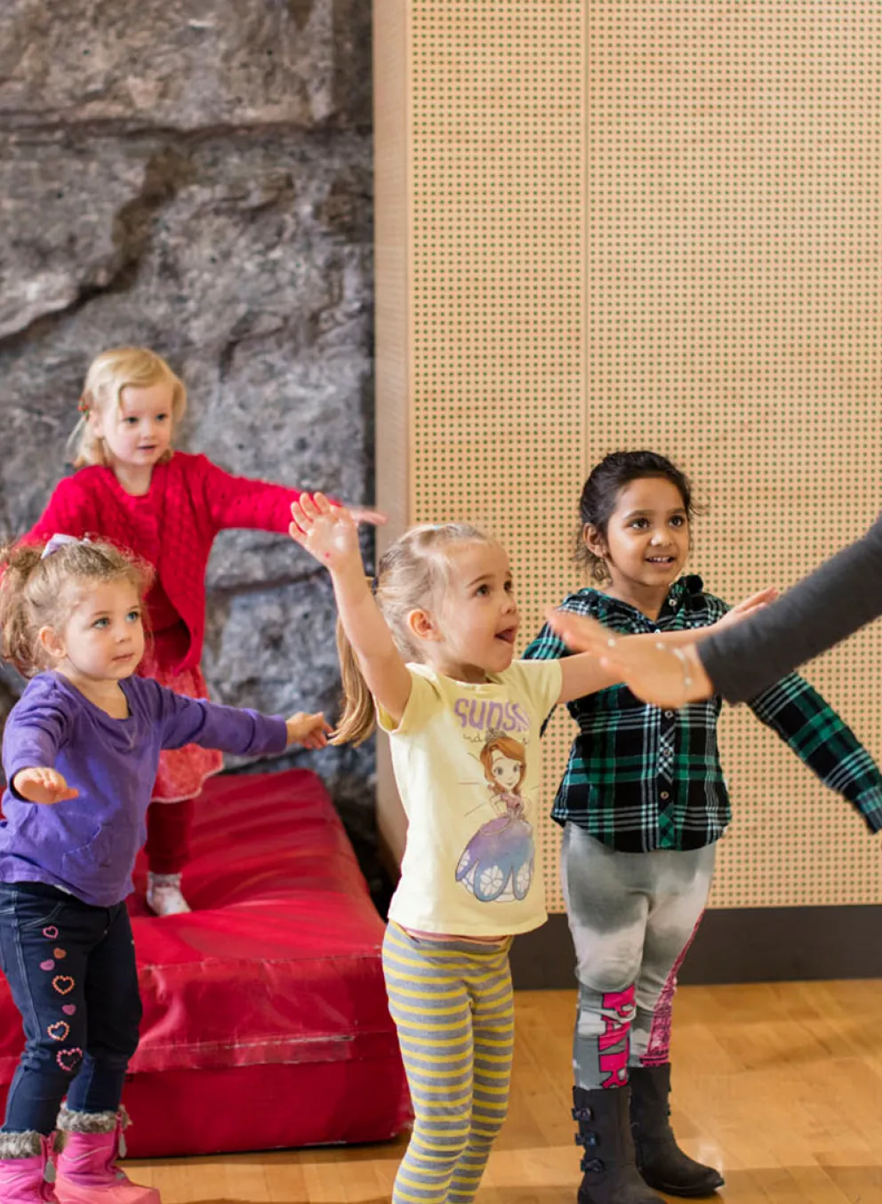 group of children doing gymnastics