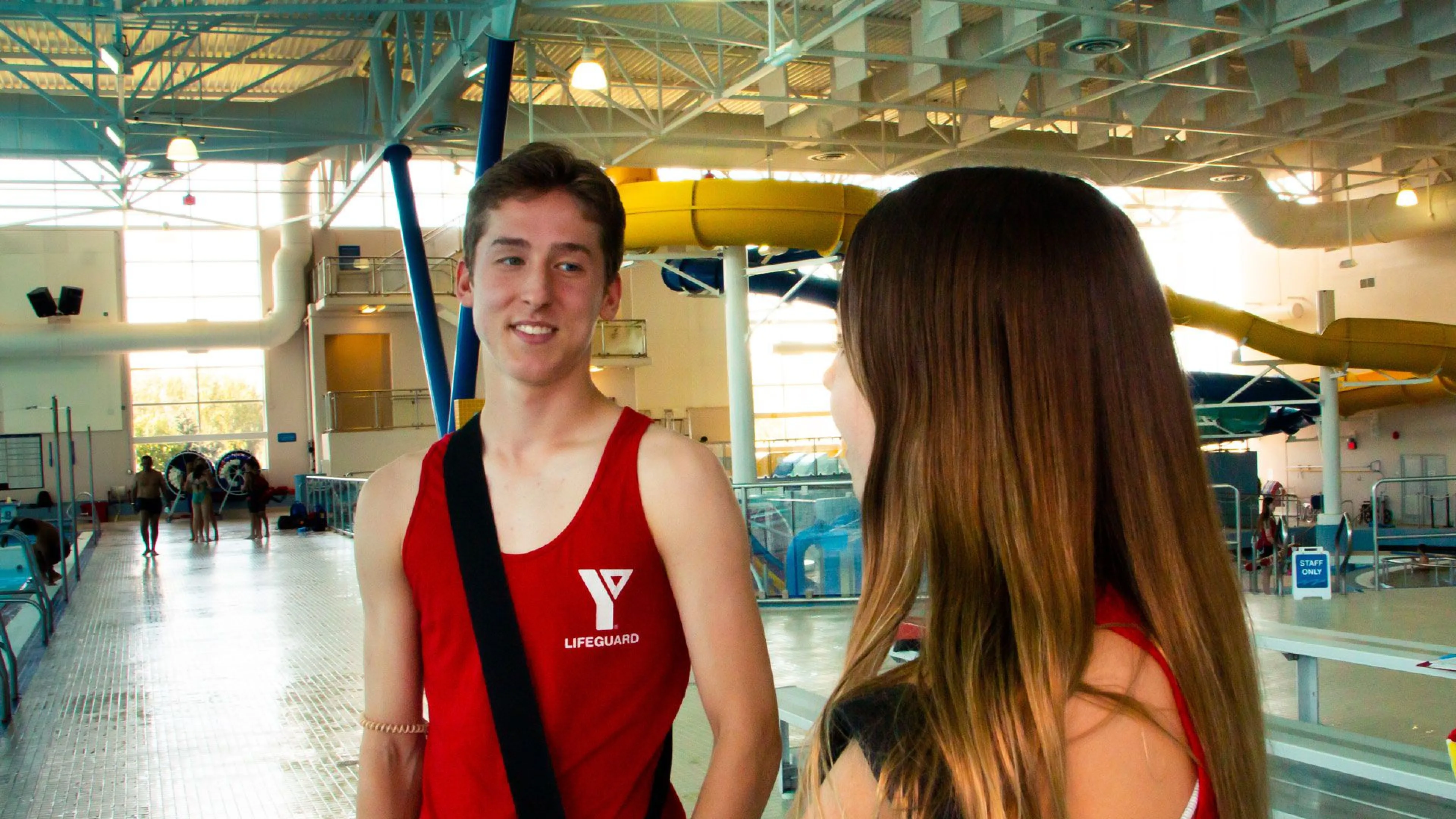 two lifeguards chatting at H2O