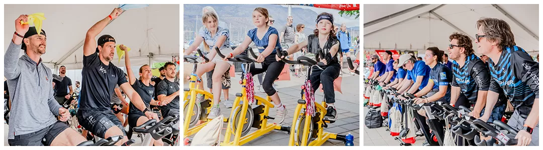 kids and adults having fun cycling at the event