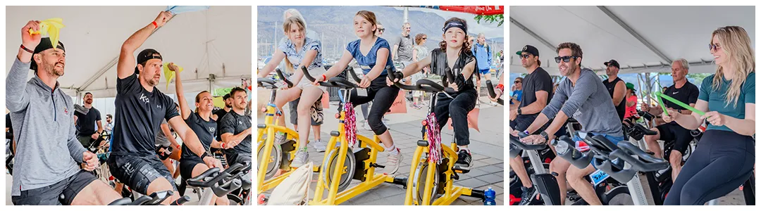 kids and adults having fun cycling at the event