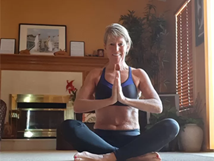 Alyson doing yoga