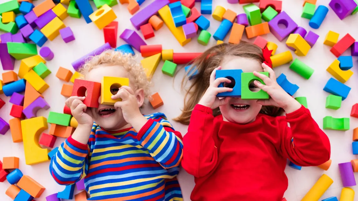 Children playing blocks