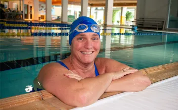 Kim Smiling in the pool