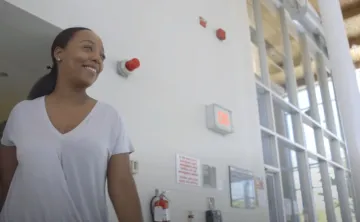 woman in white shirt