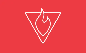 icon with triangle and flame